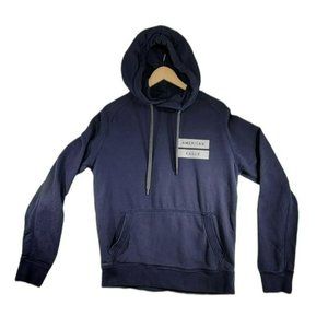 American Eagle AE Unisex Size Small Blue Hoodie Chest Spellout